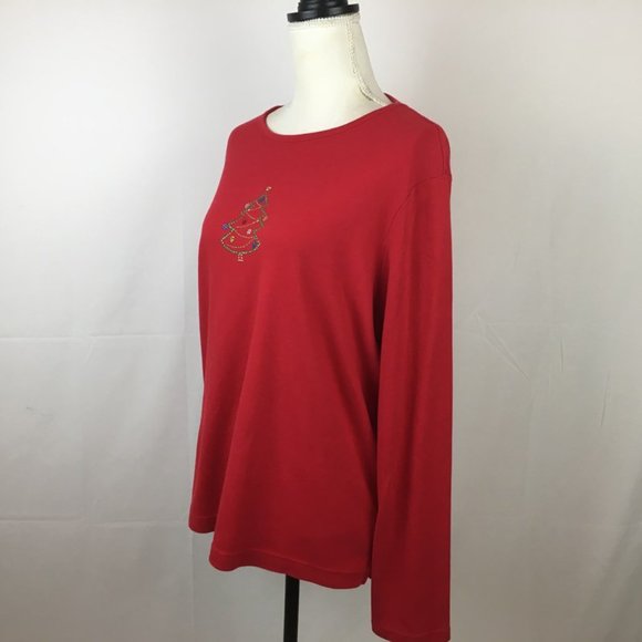 Wish For Joy Christmas Tree Top Size L Red - Picture 3 of 5